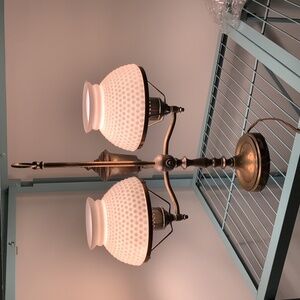 VINTAGE DOUBLE ARM BRASS ELECTRIC LAMP